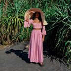 ARUM Pleated Maxi Skirt in Blush Pink