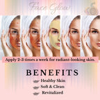 Face Glow- Fuller’s Earth w/ Rose & Aloe Vera- 12 Individual Sachets of Multani Mitti (10 gm each)- Reusable Brush & Tray Included